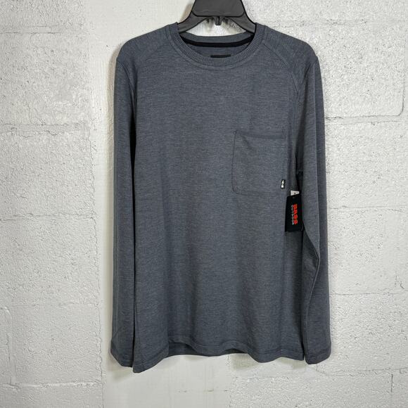 Bass Outdoor Men's Long-Sleeve Ribbed T-Shirt - Caviar Medium $49 - Picture 1 of 8